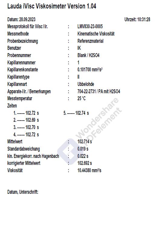 Prüfprotokoll